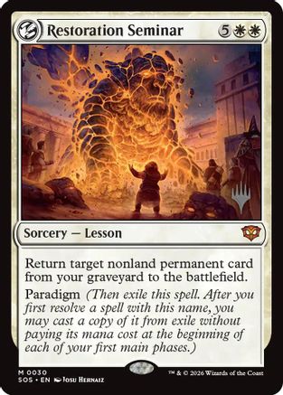 Restoration Seminar (PPSOS-030) [Promo Pack: Secrets of Strixhaven] Foil MTG Single Wizards of the Coast