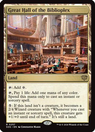 Great Hall of the Biblioplex (PPSOS-257) [Promo Pack: Secrets of Strixhaven] MTG Single Wizards of the Coast