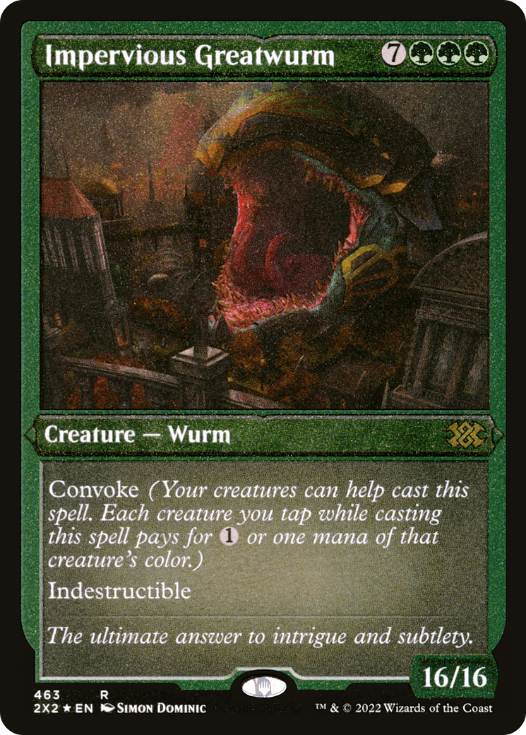 Impervious Greatwurm (Foil Etched) (2X2-463) [Double Masters 2022] Foil MTG Single Wizards of the Coast
