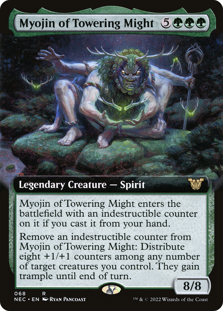 Myojin of Towering Might (NEC-068) [Neon Dynasty Commander] (Extended Art) MTG Single Wizards of the Coast