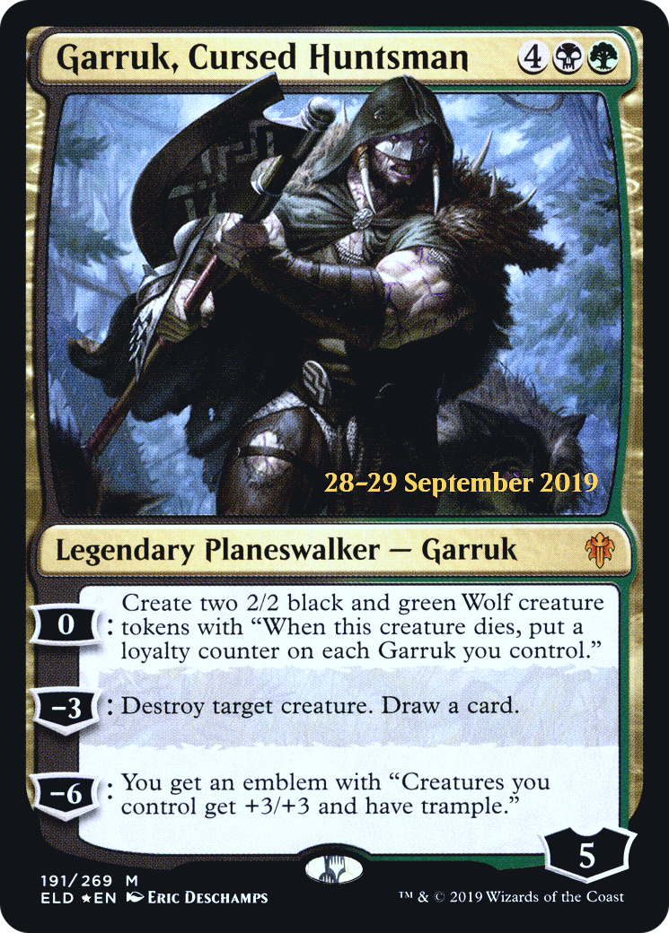 Garruk, Cursed Huntsman (PRE-191) [Throne of Eldraine Promos] Foil MTG Single Wizards of the Coast