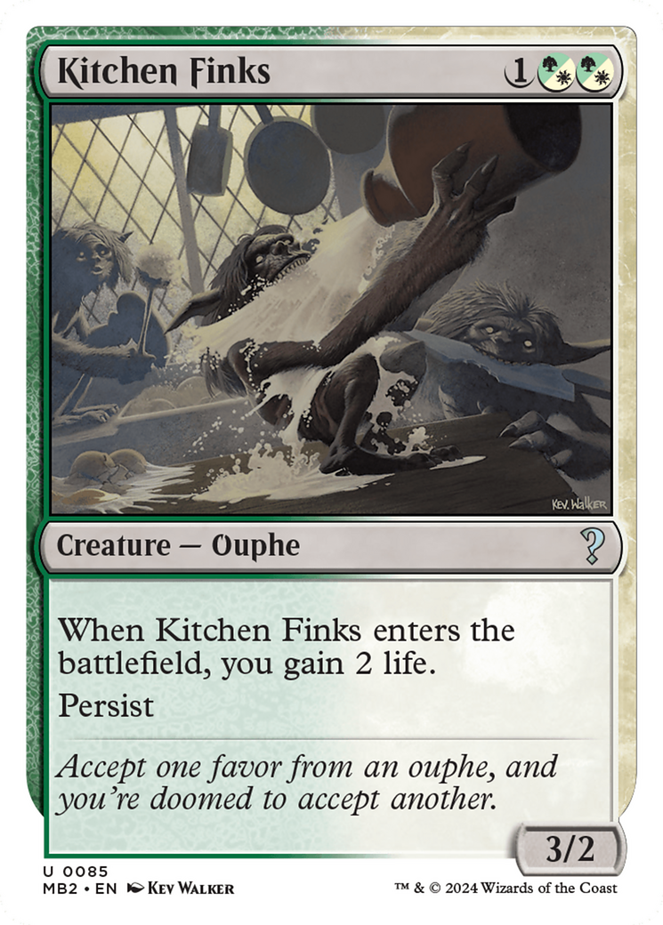 Kitchen Finks (White Border) (MB2-085) [Mystery Booster] Mystery Booster 2 MTG Single Wizards of the Coast