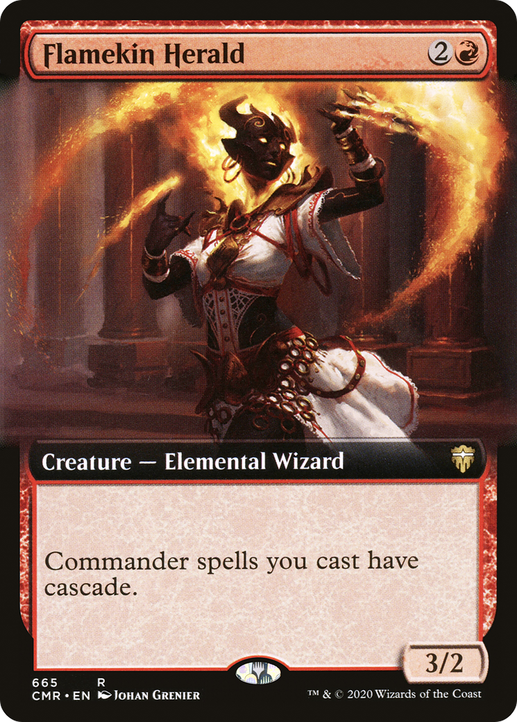 Flamekin Herald (CMR-665) [Commander Legends] (Extended Art) Foil MTG Single Wizards of the Coast