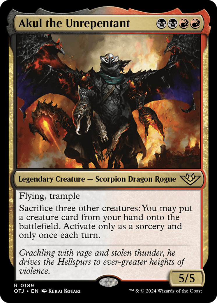 Akul the Unrepentant (OTJ-189) [Outlaws of Thunder Junction] Foil MTG Single Wizards of the Coast