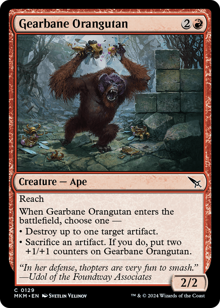 Gearbane Orangutan (MKM-129) [Murders at Karlov Manor] Foil MTG Single Murders at Karlov Manor