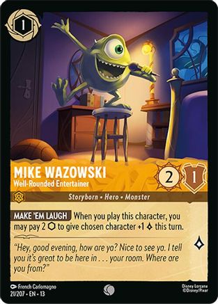 Mike Wazowski - Well-Rounded Entertainer (21/207) [Attack of the Vine] Lorcana Single Disney