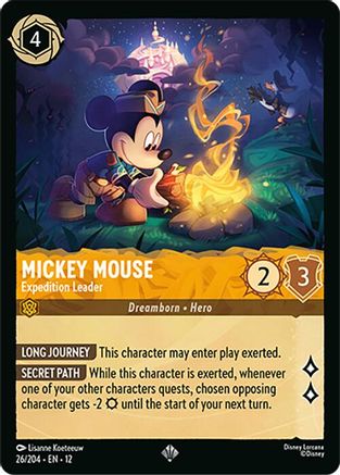Mickey Mouse - Expedition Leader (26/204) [Wilds Unknown] Cold Foil Lorcana Single Disney