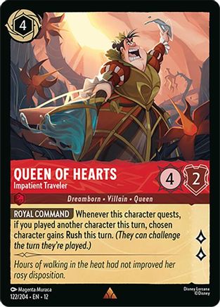 Queen of Hearts - Impatient Traveler (122/204) [Wilds Unknown] Cold Foil Lorcana Single Disney