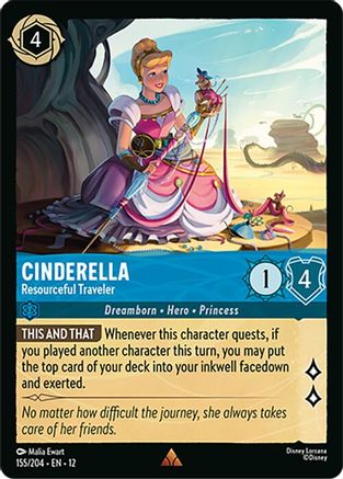 Cinderella - Resourceful Traveler (155/204) [Wilds Unknown] Cold Foil Lorcana Single Disney