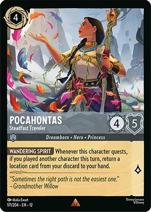 Pocahontas - Steadfast Traveler (171/204) [Wilds Unknown] Lorcana Single Disney