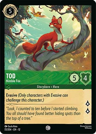 Tod - Nimble Fox (72/204) [Wilds Unknown] Lorcana Single Disney