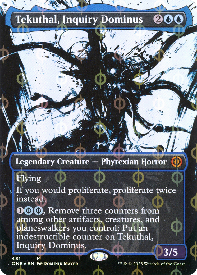 Tekuthal, Inquiry Dominus (Step-and-Compleat Foil) (ONE-431) [Phyrexia: All Will Be One] (Showcase) (Borderless) Foil MTG Single Wizards of the Coast