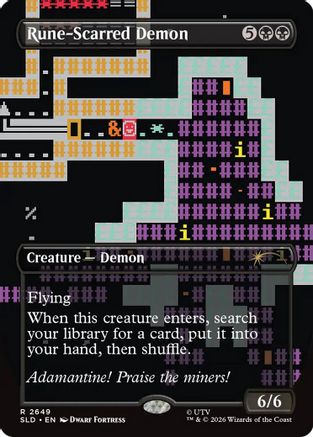 Rune-Scarred Demon (SLD-2649) [Secret Lair] Drop Series MTG Single Wizards of the Coast