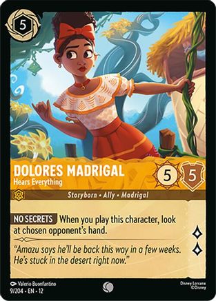Dolores Madrigal - Hears Everything (9/204) [Wilds Unknown] Lorcana Single Disney