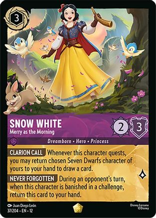 Snow White - Merry as the Morning (37/204) [Wilds Unknown] Lorcana Single Disney