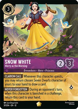 Snow White - Merry as the Morning (Foil) (37/204) [Wilds Unknown] Cold Foil Lorcana Single Disney