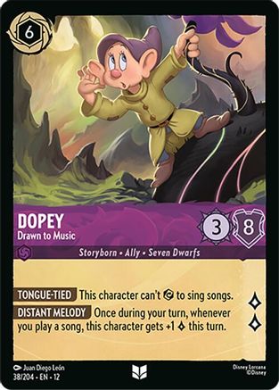 Dopey - Drawn to Music (38/204) [Wilds Unknown] Lorcana Single Disney
