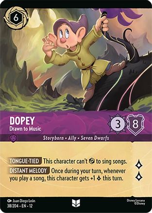 Dopey - Drawn to Music (Foil) (38/204) [Wilds Unknown] Cold Foil Lorcana Single Disney