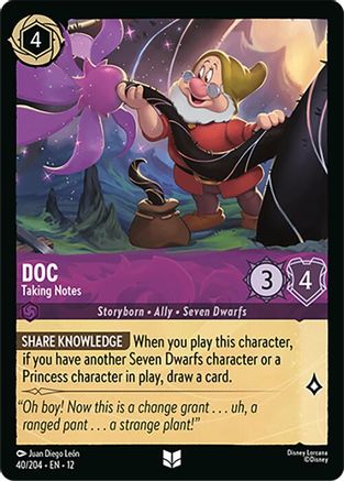 Doc - Taking Notes (40/204) [Wilds Unknown] Lorcana Single Disney