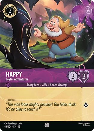 Happy - Joyful Adventurer (Foil) (43/204) [Wilds Unknown] Cold Foil Lorcana Single Disney
