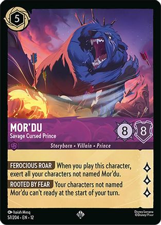 Mor'du - Savage Cursed Prince (57/204) [Wilds Unknown] Cold Foil Lorcana Single Disney