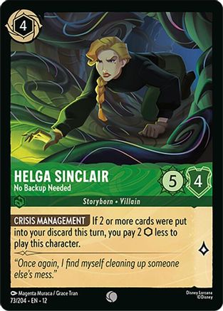 Helga Sinclair - No Backup Needed (73/204) [Wilds Unknown] Lorcana Single Disney