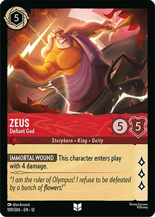 Zeus - Defiant God (109/204) [Wilds Unknown] Lorcana Single Disney