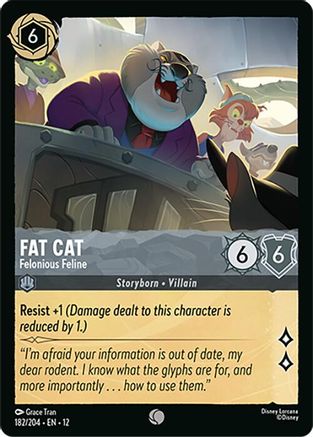 Fat Cat - Felonious Feline (182/204) [Wilds Unknown] Lorcana Single Disney