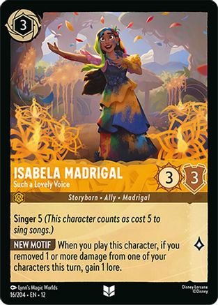 Isabela Madrigal - Such a Lovely Voice (16/204) [Wilds Unknown] Cold Foil Lorcana Single Disney
