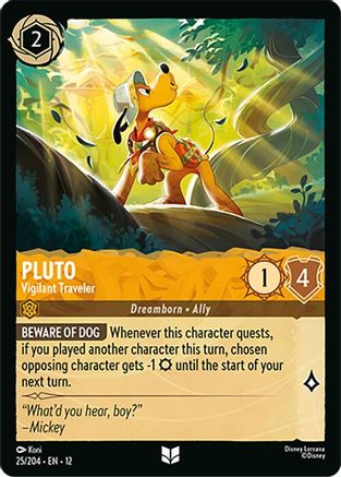 Pluto - Vigilant Traveler (25/204) [Wilds Unknown] Lorcana Single Disney