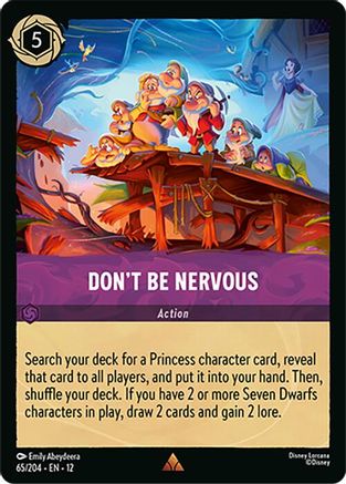 Don't Be Nervous (65/204) [Wilds Unknown] Lorcana Single Disney