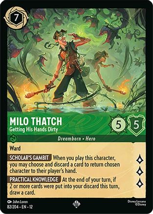 Milo Thatch - Getting His Hands Dirty (82/204) [Wilds Unknown] Lorcana Single Disney