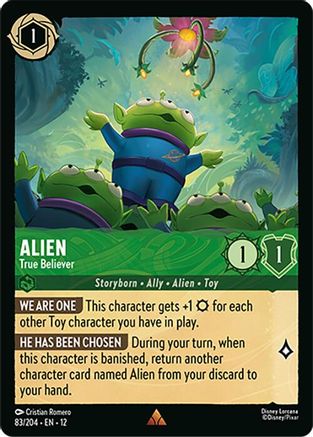 Alien - True Believer (83/204) [Wilds Unknown] Cold Foil Lorcana Single Disney