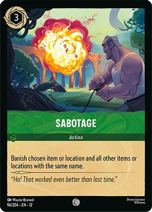 Sabotage (96/204) [Wilds Unknown] Cold Foil Lorcana Single Disney