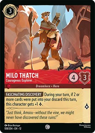 Milo Thatch - Courageous Explorer (108/204) [Wilds Unknown] Lorcana Single Disney