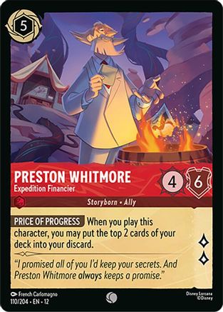Preston Whitmore - Expedition Financier (110/204) [Wilds Unknown] Cold Foil Lorcana Single Disney