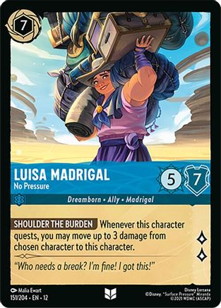Luisa Madrigal - No Pressure (151/204) [Wilds Unknown] Cold Foil Lorcana Single Disney