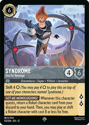 Syndrome - Out for Revenge (172/204) [Wilds Unknown] Cold Foil Lorcana Single Disney