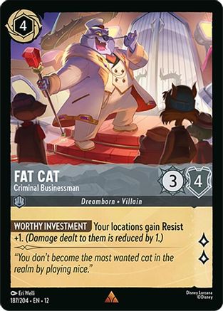 Fat Cat - Criminal Businessman (187/204) [Wilds Unknown] Lorcana Single Disney