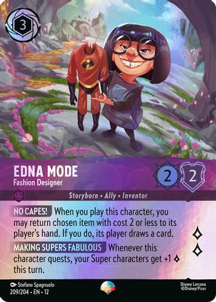 Edna Mode - Fashion Designer (Epic) (209/204) [Wilds Unknown] Holofoil Lorcana Single Disney