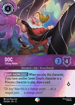 Doc - Taking Notes (Epic) (210/204) [Wilds Unknown] Holofoil Lorcana Single Disney