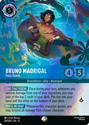 Bruno Madrigal - Oasis Oracle (Epic) (218/204) [Wilds Unknown] Holofoil Lorcana Single Disney