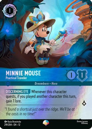 Minnie Mouse - Practical Traveler (Epic) (219/204) [Wilds Unknown] Holofoil Lorcana Single Disney