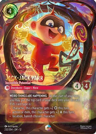 Jack-Jack Parr - Incredible Potential (Enchanted) (232/204) [Wilds Unknown] Holofoil Lorcana Single Disney