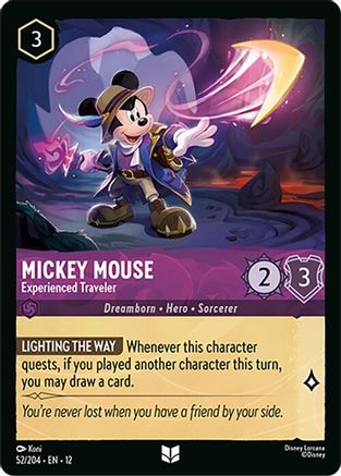 Mickey Mouse - Experienced Traveler (52/204) [Wilds Unknown] Lorcana Single Disney
