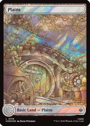 Plains (0318) (Surge Foil) (HOB-318) [The Hobbit] Foil MTG Single Wizards of the Coast