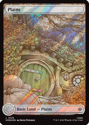 Plains (0319) (Surge Foil) (HOB-319) [The Hobbit] Foil MTG Single Wizards of the Coast
