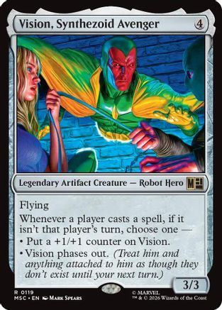 Vision, Synthezoid Avenger (Surge Foil) (MSC-119) [Commander: Marvel Super Heroes] Foil MTG Single Wizards of the Coast