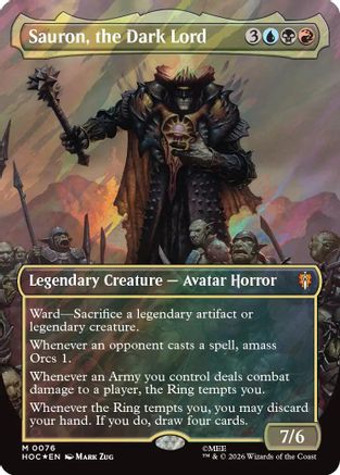 Sauron, the Dark Lord (Surge Foil) (HOC-076) [The Hobbit: Eternal-Legal] Foil MTG Single Wizards of the Coast
