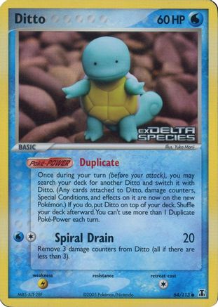 Ditto - 64/113 (Squirtle) (Delta Species Stamped) Reverse Holofoil [Misc: Cards & Products] Pokemon Single Pokémon